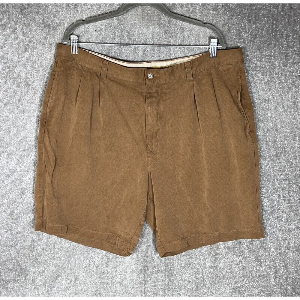 Tommy Bahama Silk Chino Shorts Mens Size‎ 40 Brown Pockets Pleated